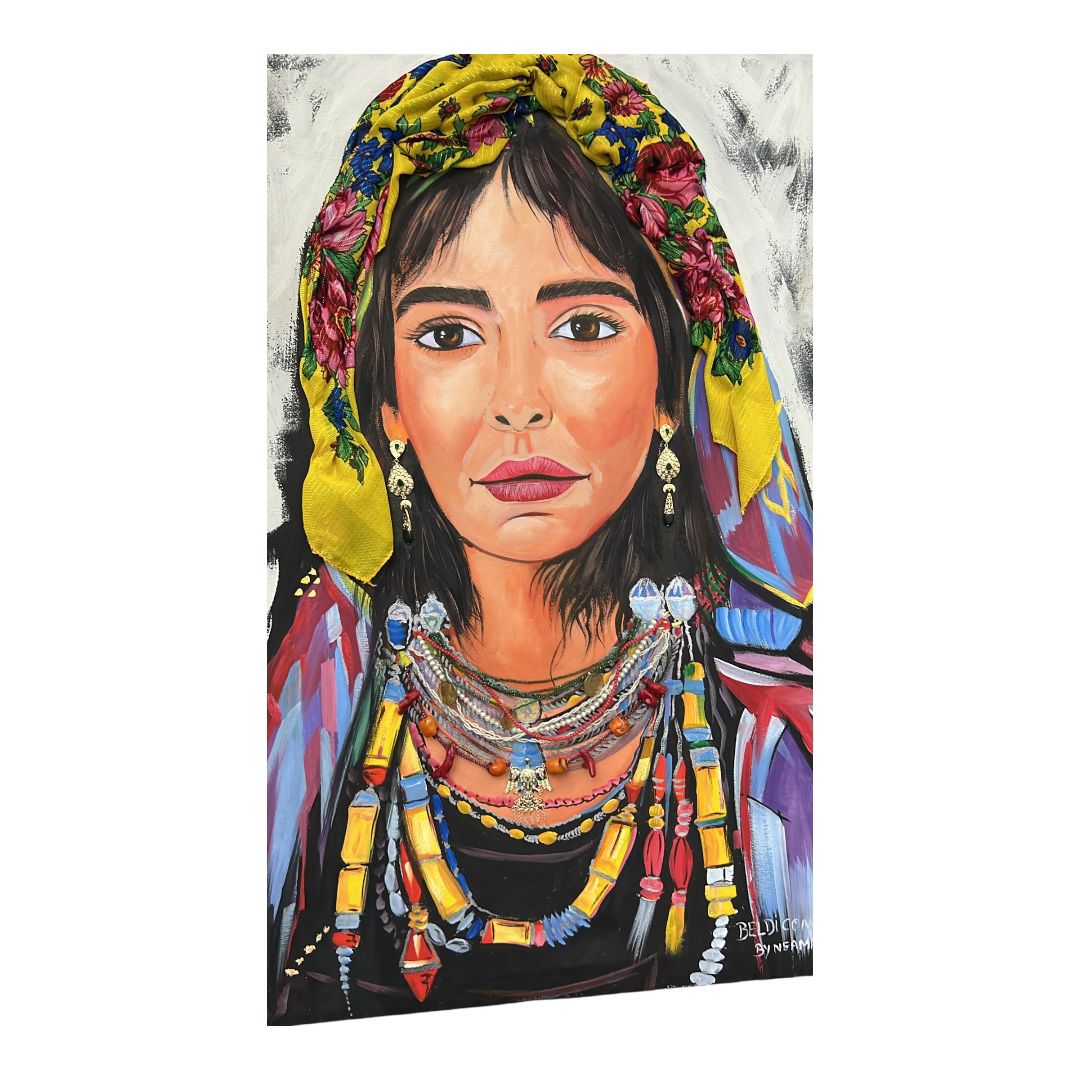 Portrait Femme Foulard Jaune